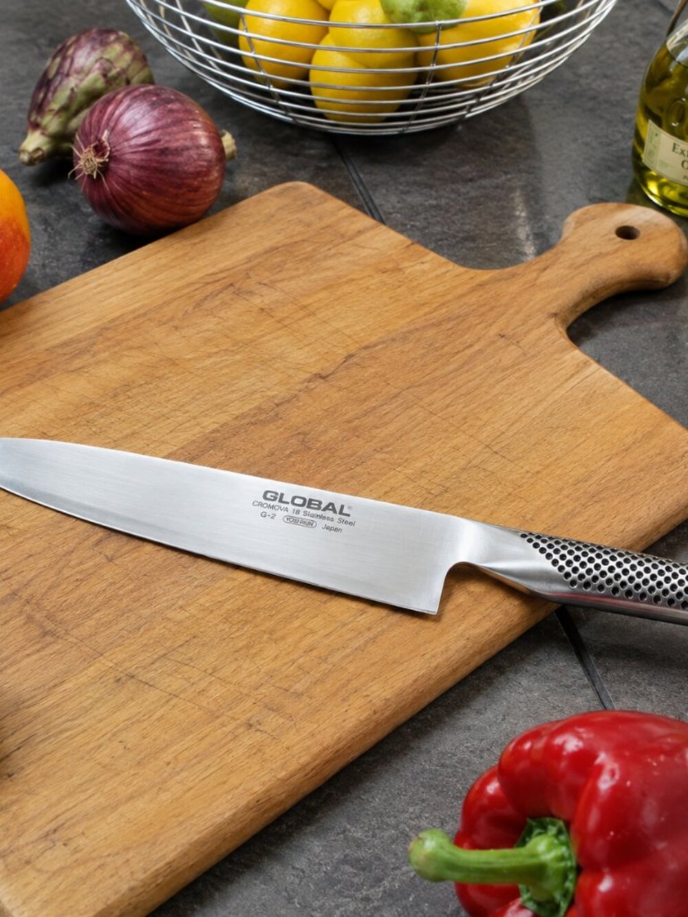 Global 8" Classic Stainless Steel Chef Knife – G2 Kitchen Cooking Knife